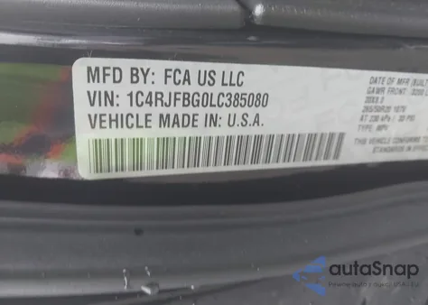 2020 Jeep Grand Cherokee Limited X 4X4 from USA, damaged, VIN 1C4RJFBG0LC385080